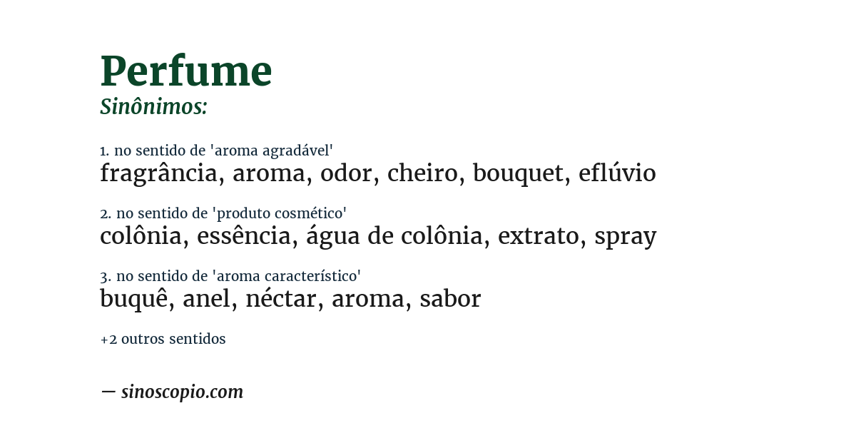 Sinônimo de perfume