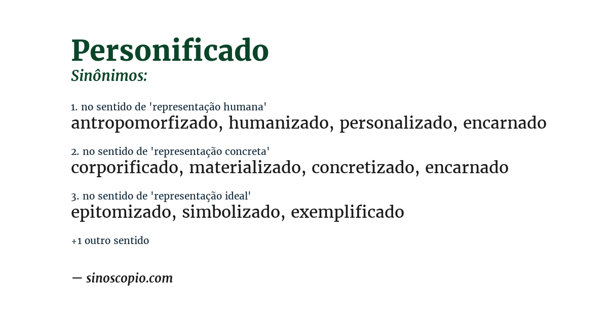 Sinônimo de personificado