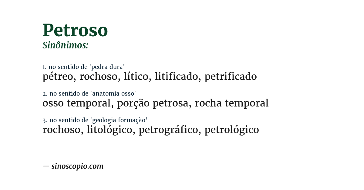 Sinônimo de petroso