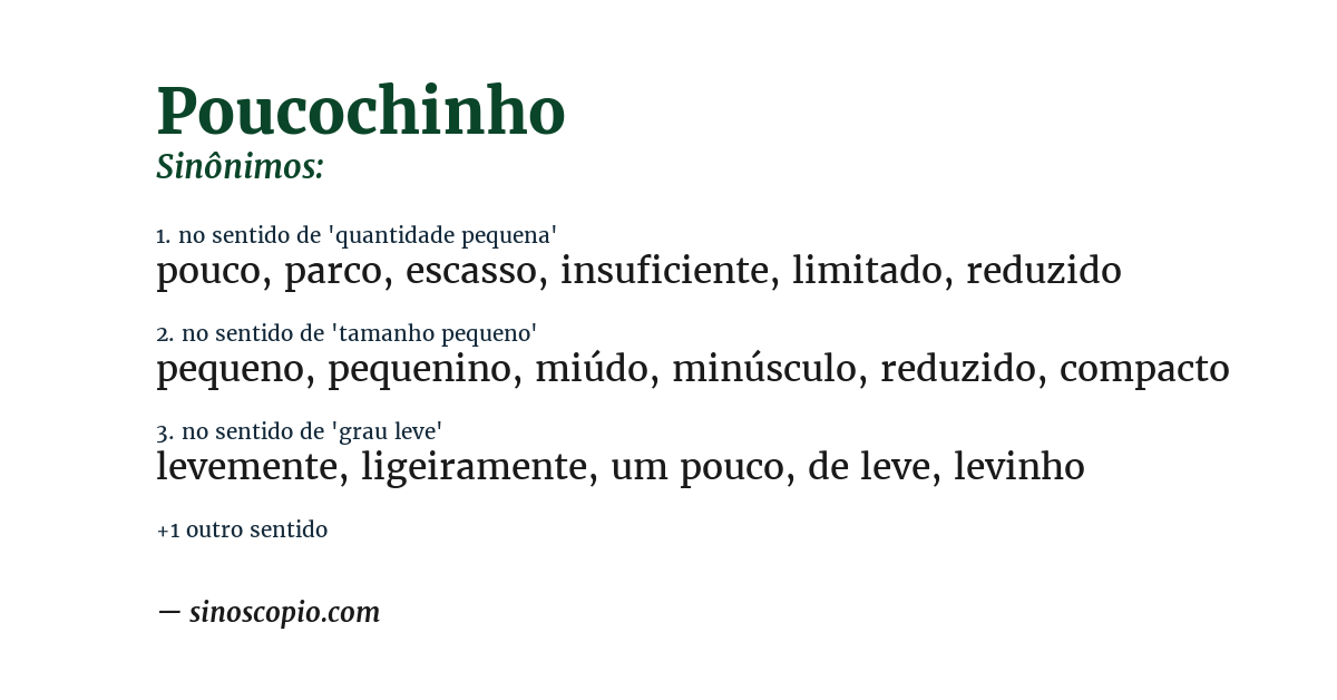 Sinônimo de poucochinho