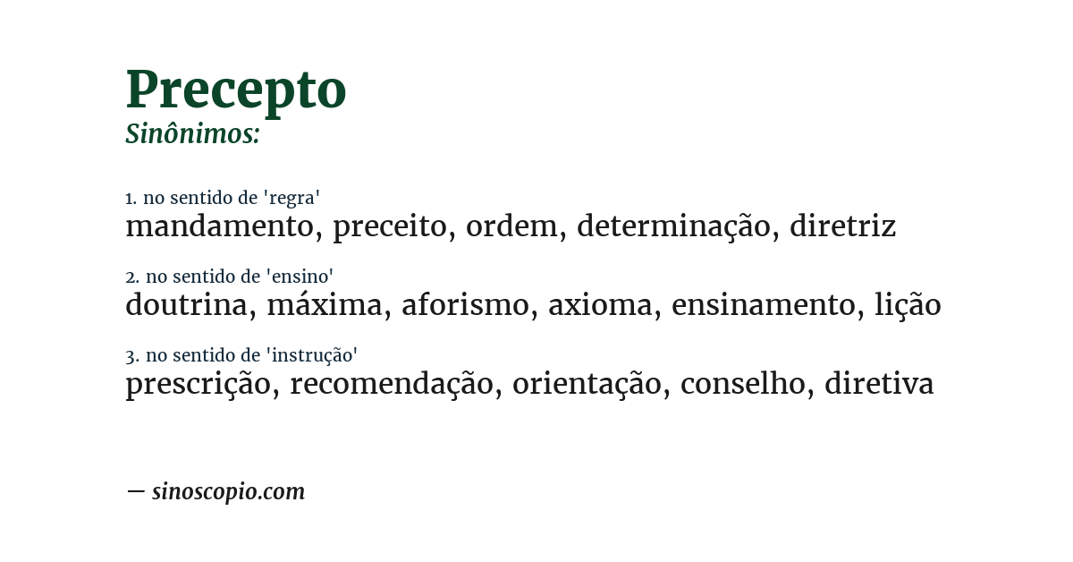 Sinônimo de precepto