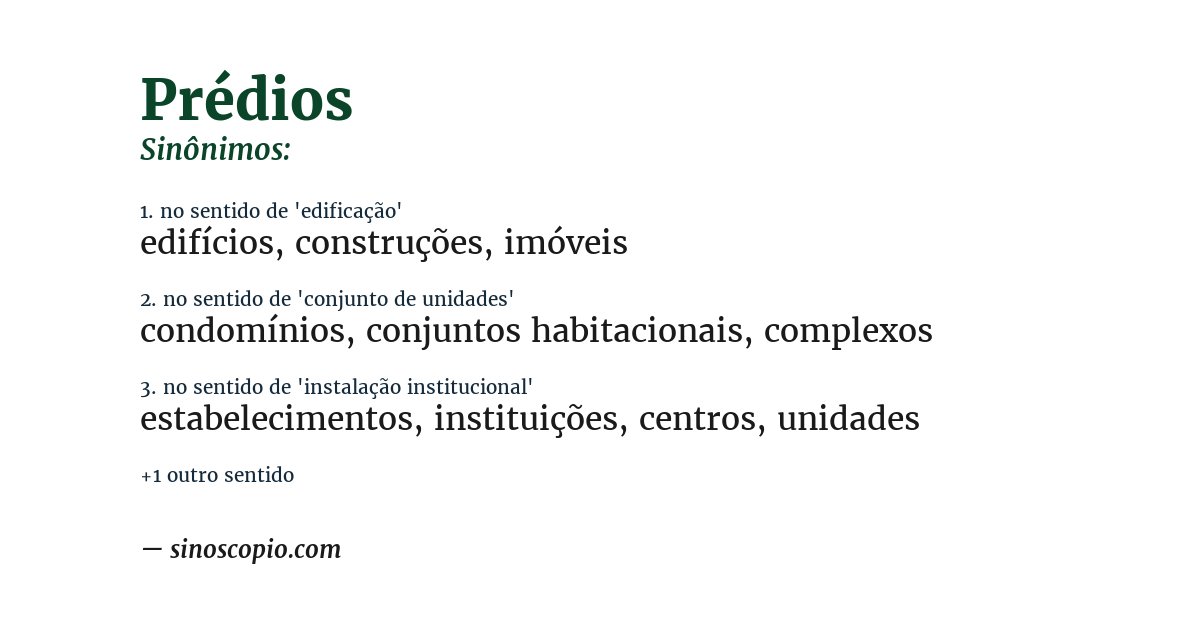 Sinônimo de prédios