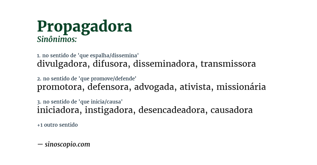 Sinônimo de propagadora