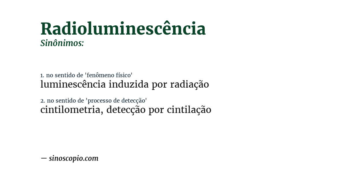 Sinônimo de radioluminescência