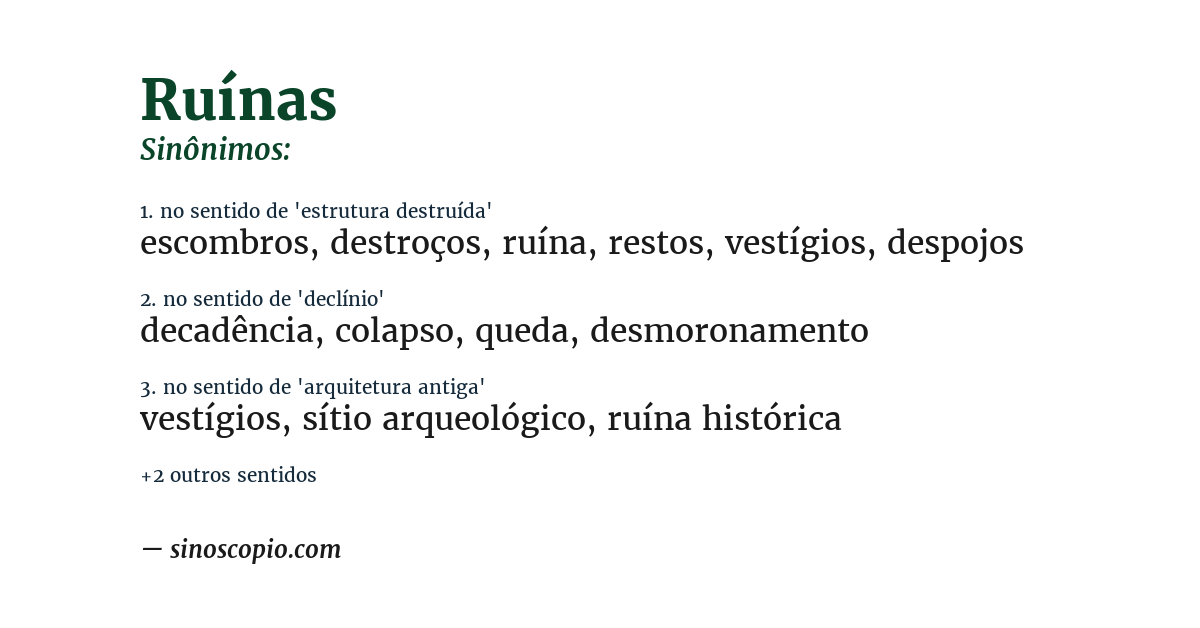 Sinônimo de ruínas