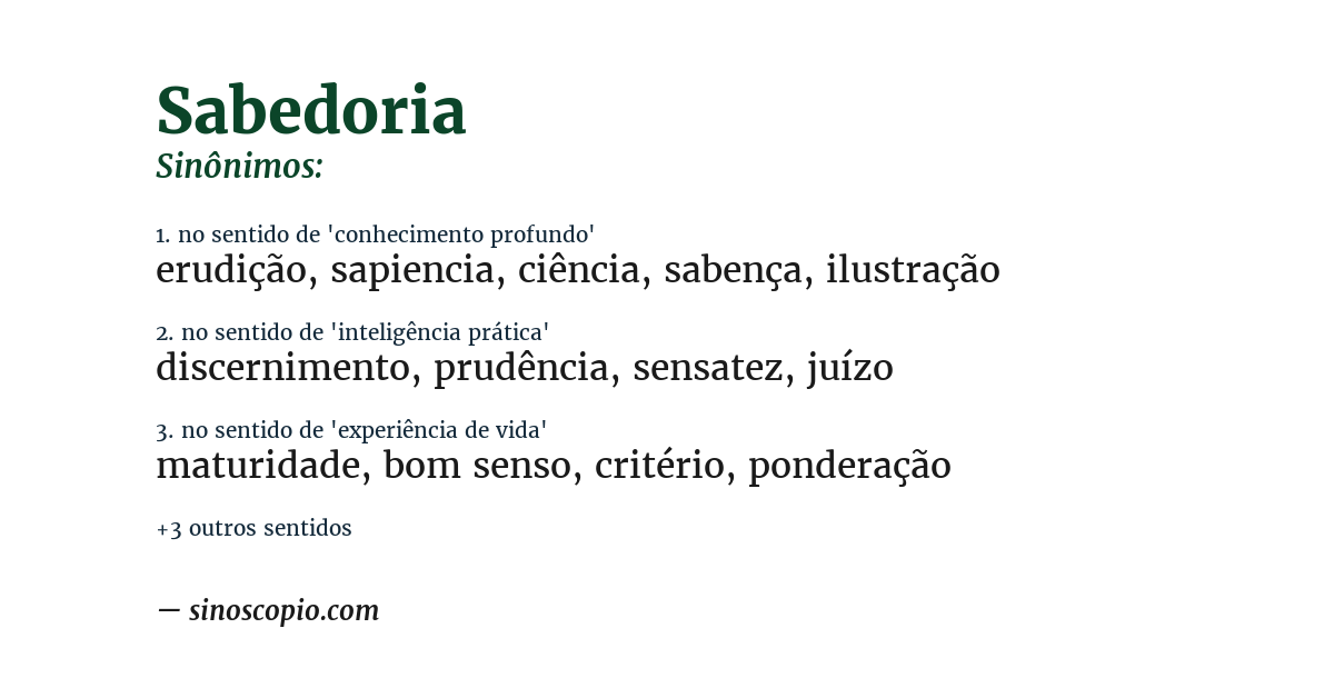 Sinônimo de sabedoria