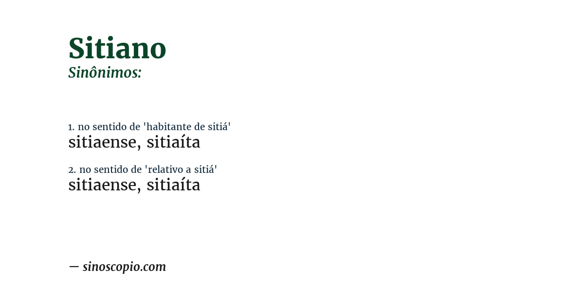 Sinônimo de sitiano