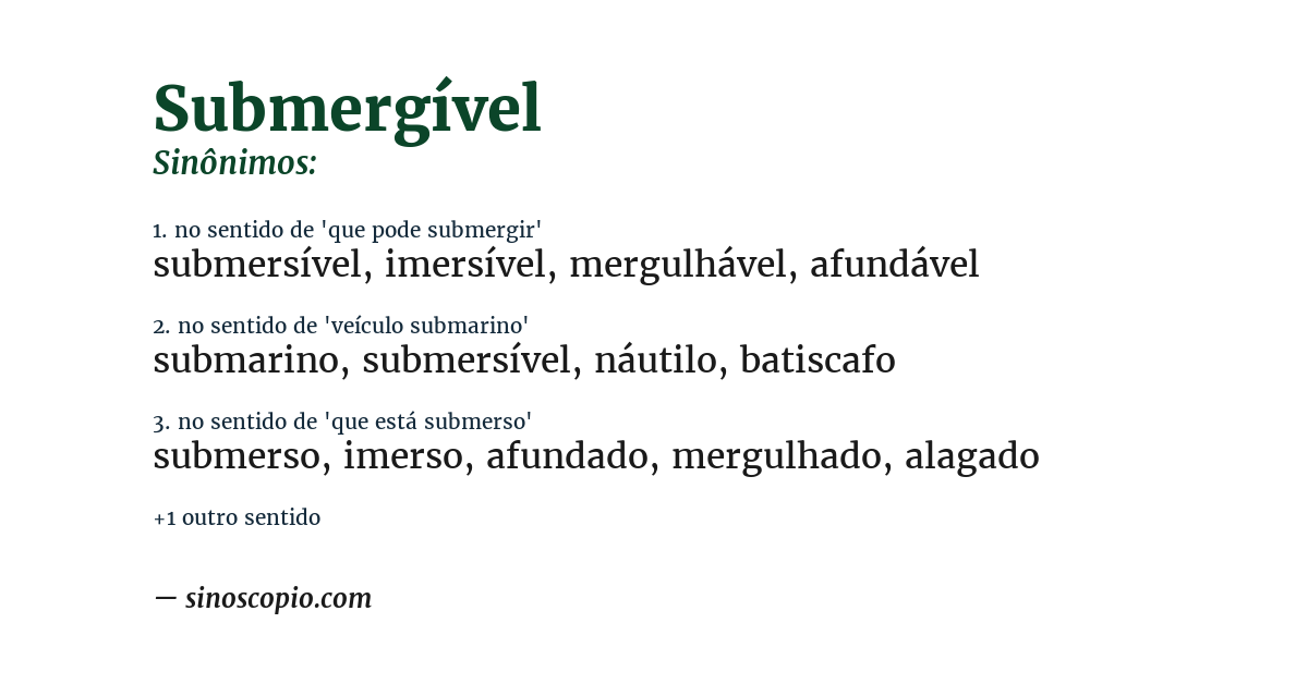 Sinônimo de submergível