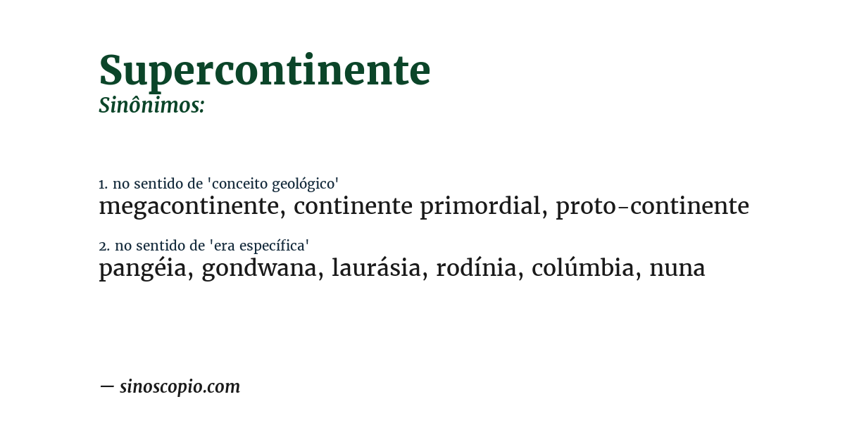 Sinônimo de supercontinente