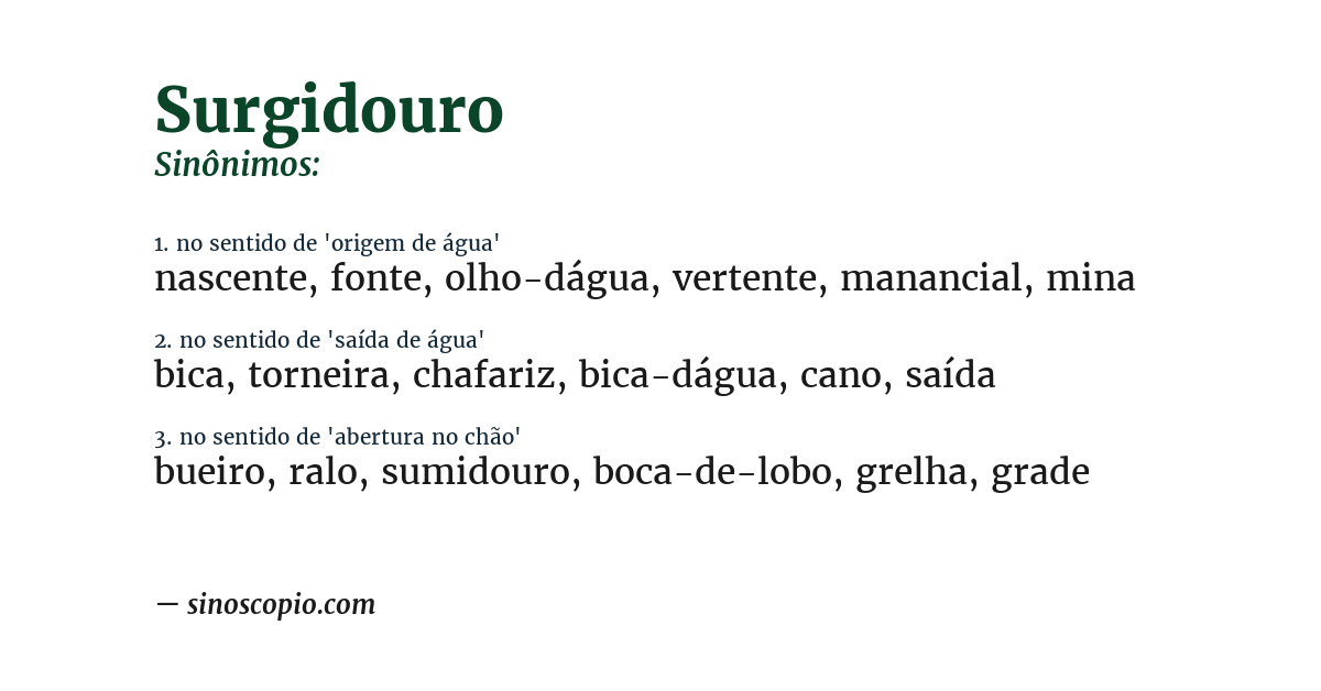 Sinônimo de surgidouro