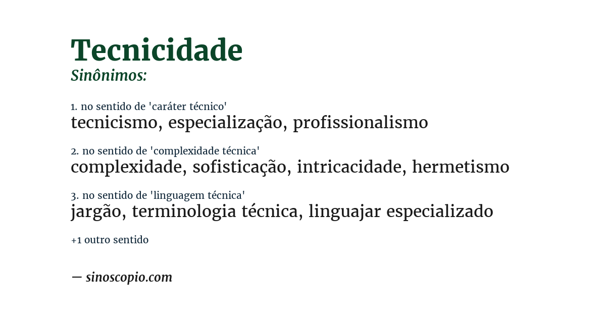 Sinônimo de tecnicidade