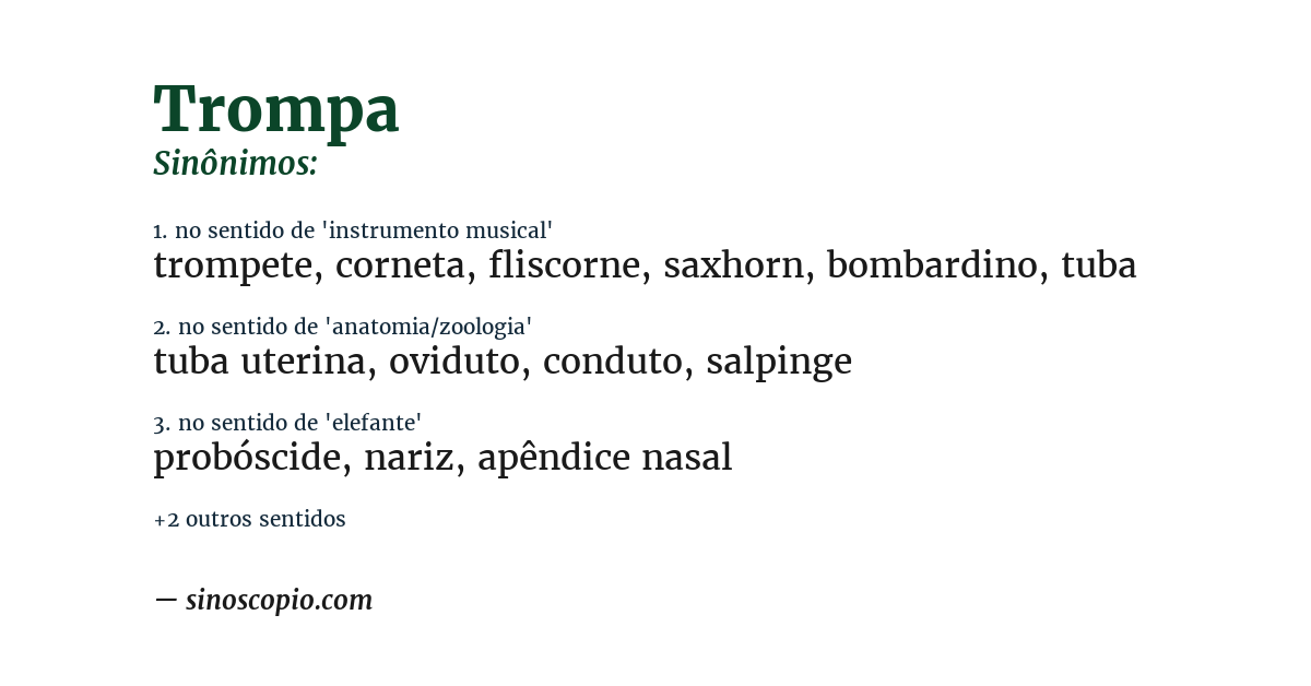 Sinônimo de trompa
