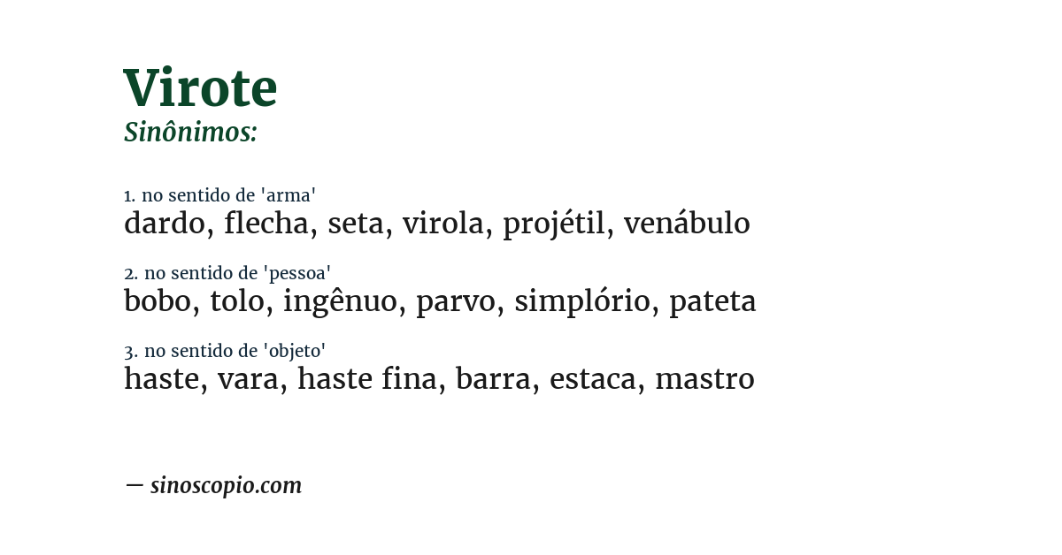 Sinônimo de virote