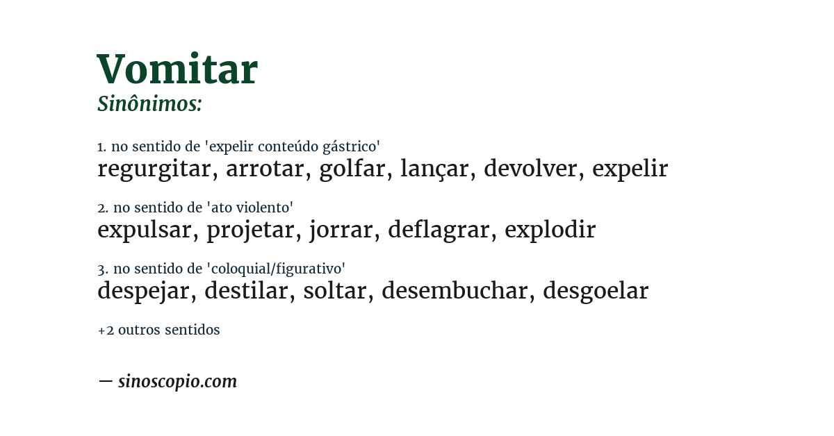 Sinônimo de vomitar