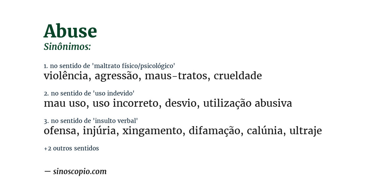 Sinônimo de abuse