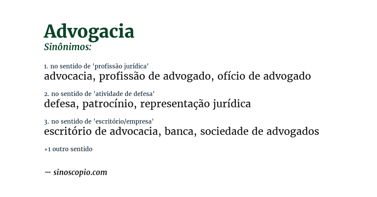 Sinônimo de advogacia