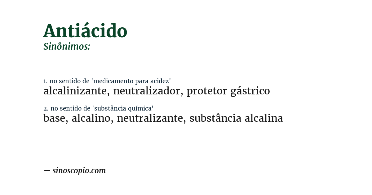 Sinônimo de antiácido