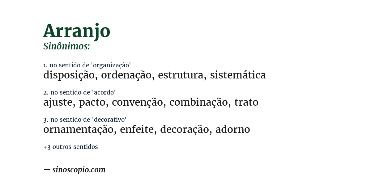 Sinônimo de arranjo