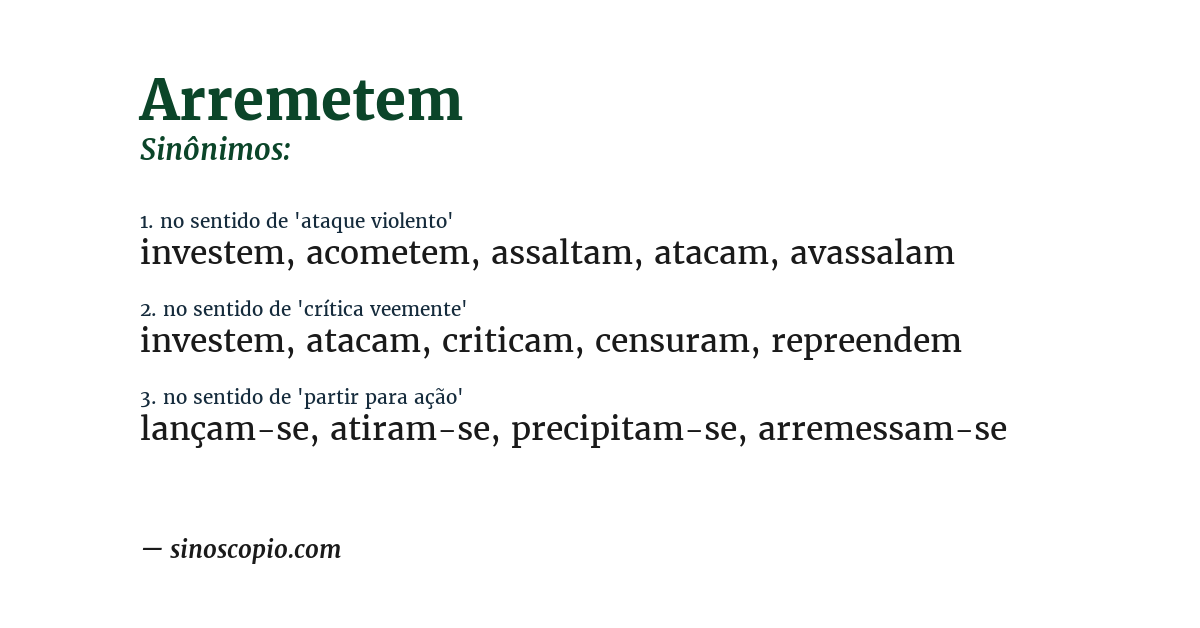 Sinônimo de arremetem