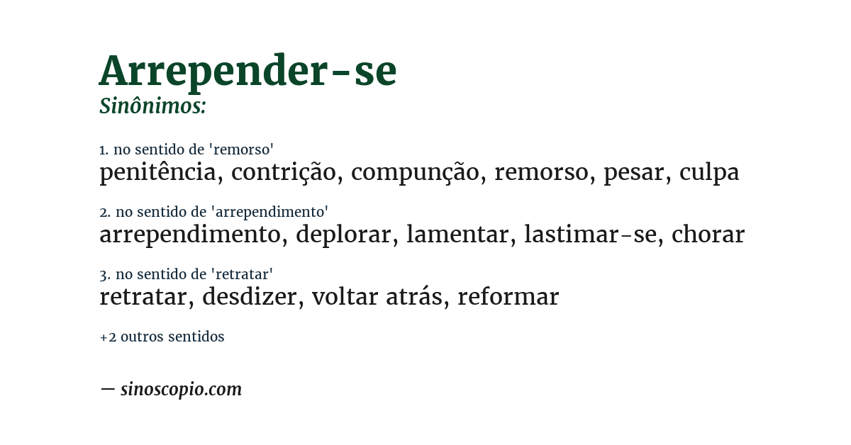 Sinônimo de arrepender-se