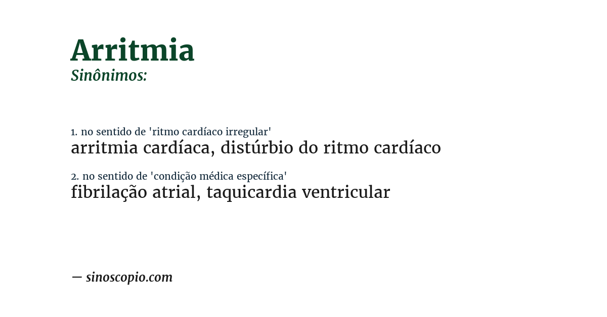 Sinônimo de arritmia
