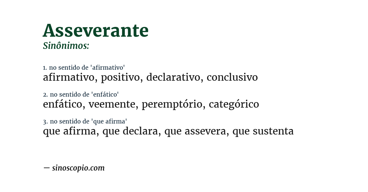 Sinônimo de asseverante
