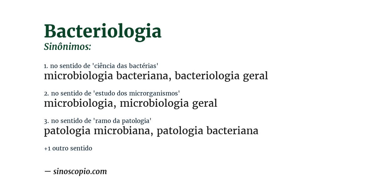 Sinônimo de bacteriologia
