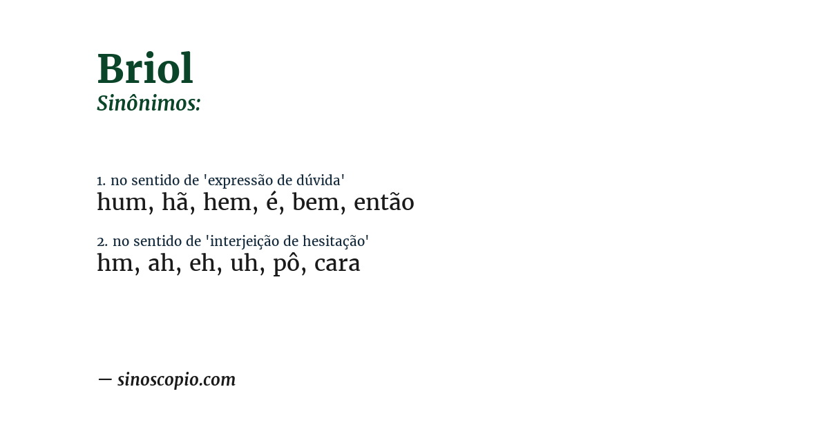 Sinônimo de briol
