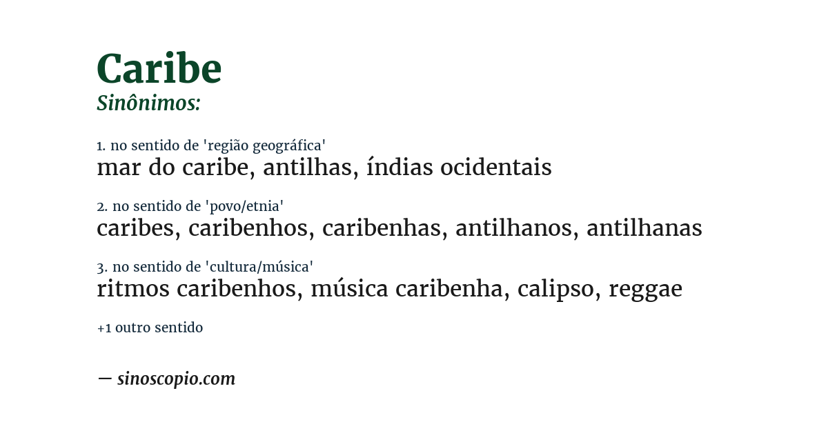 Sinônimo de caribe
