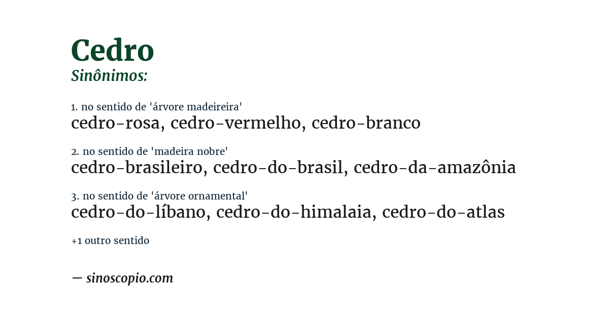 Sinônimo de cedro