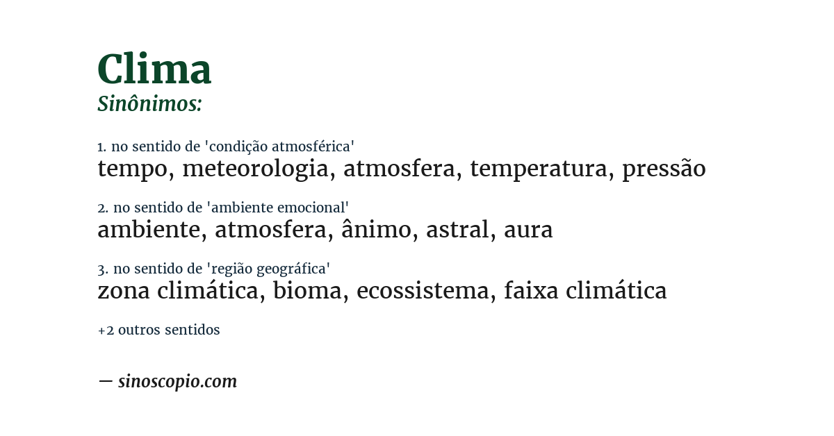 Sinônimo de clima