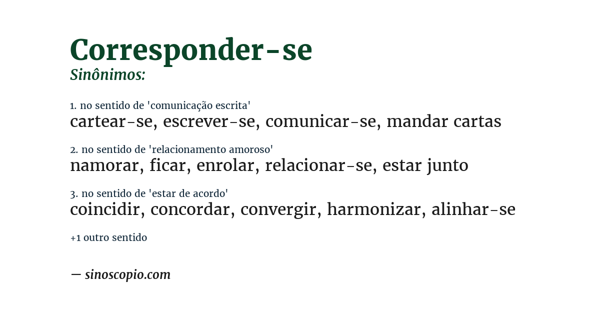 Sinônimo de corresponder-se