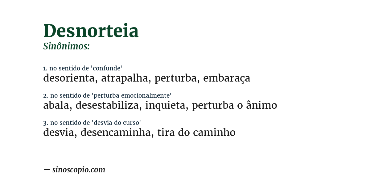 Sinônimo de desnorteia