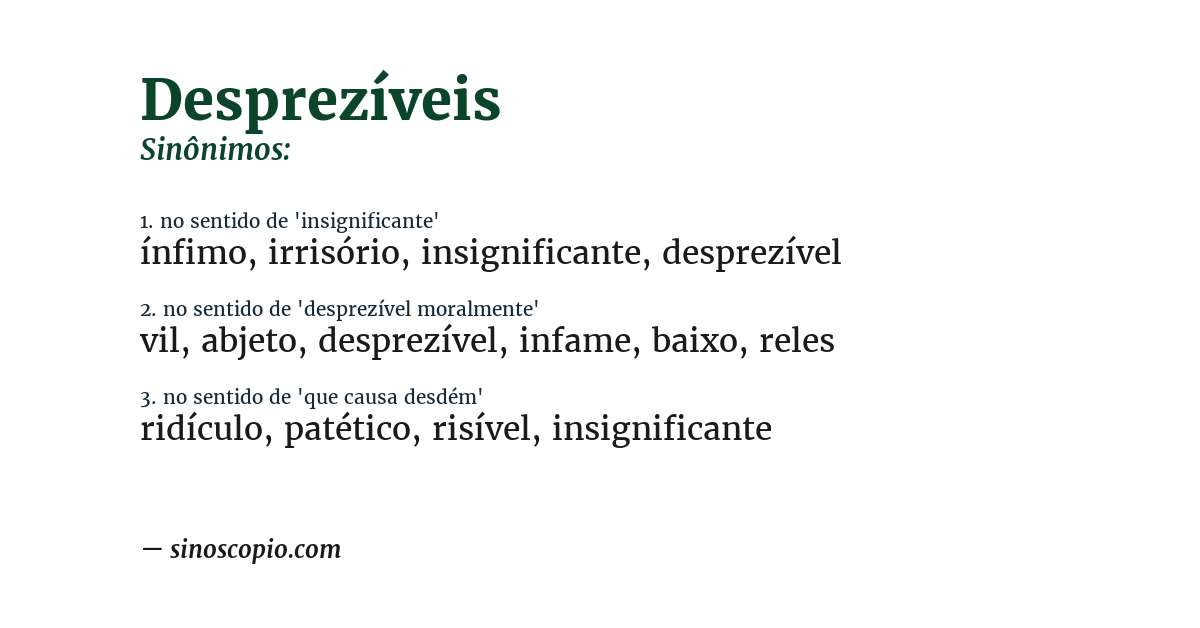 Sinônimo de desprezíveis