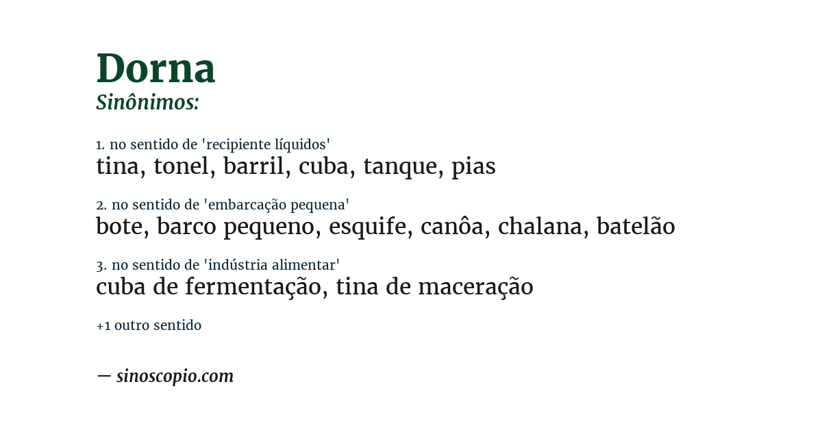 Sinônimo de dorna