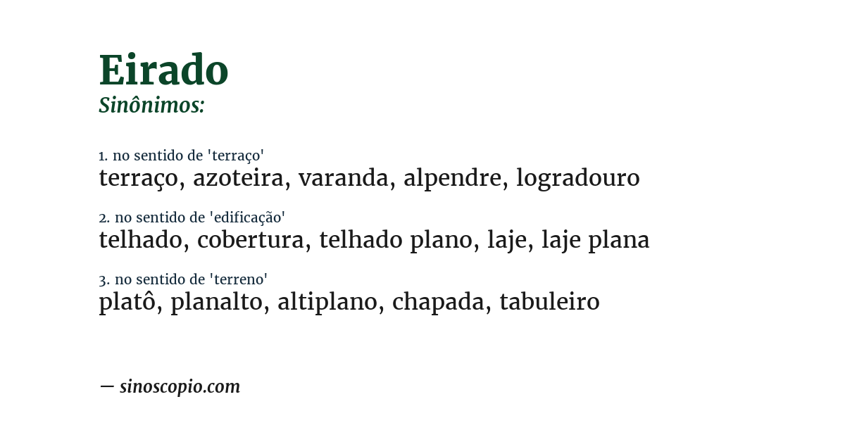 Sinônimo de eirado