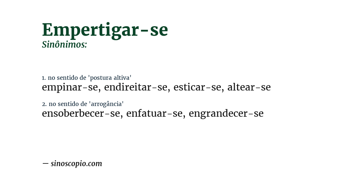 Sinônimo de empertigar-se