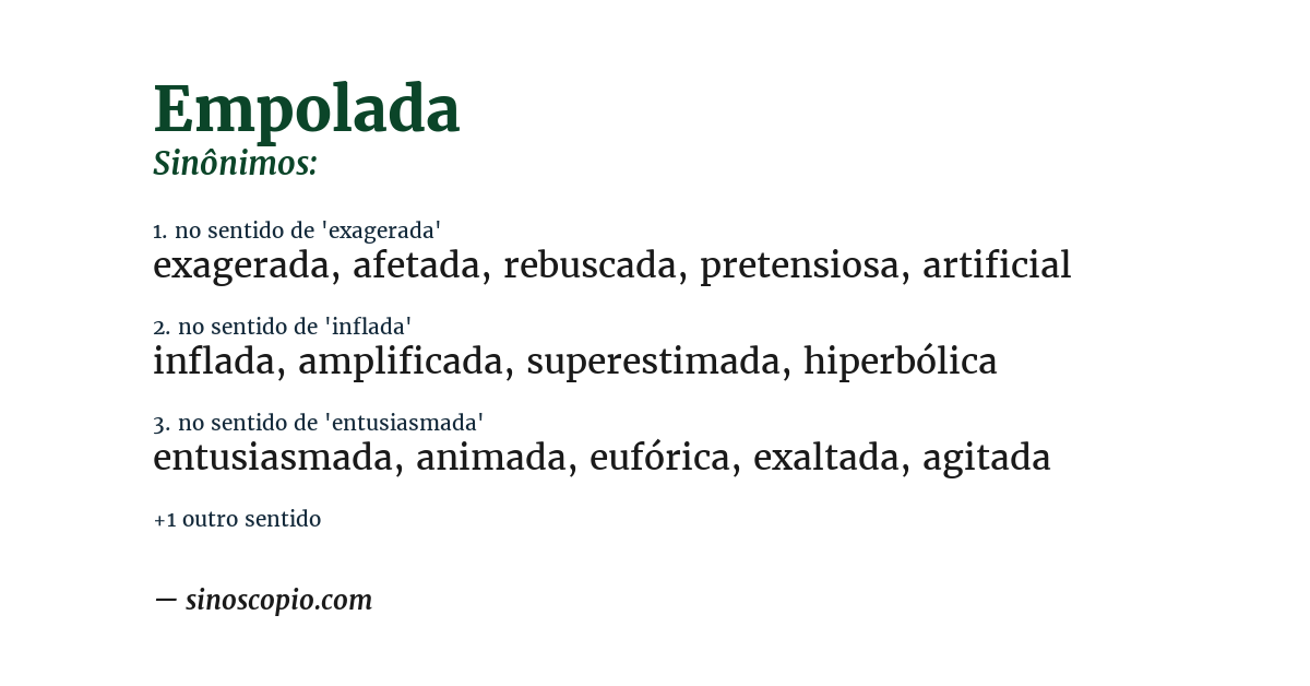 Sinônimo de empolada