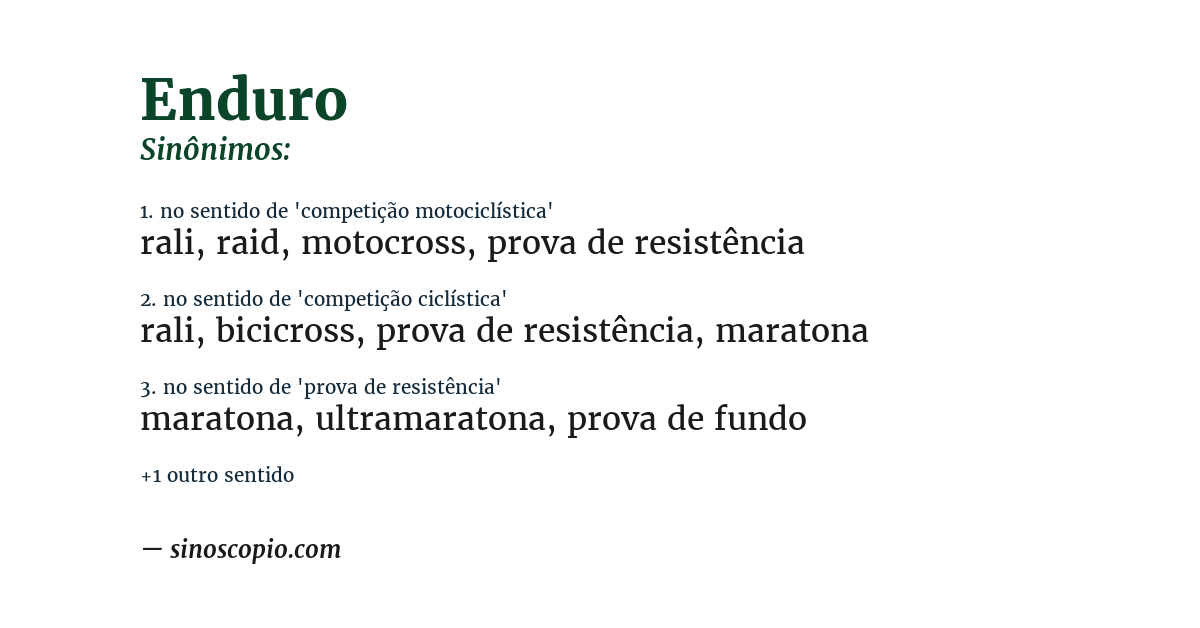 Sinônimo de enduro