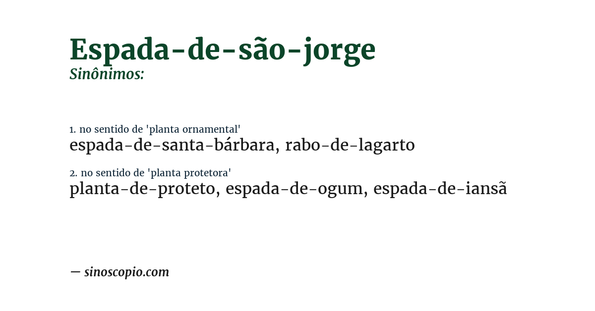 Sinônimo de espada-de-são-jorge