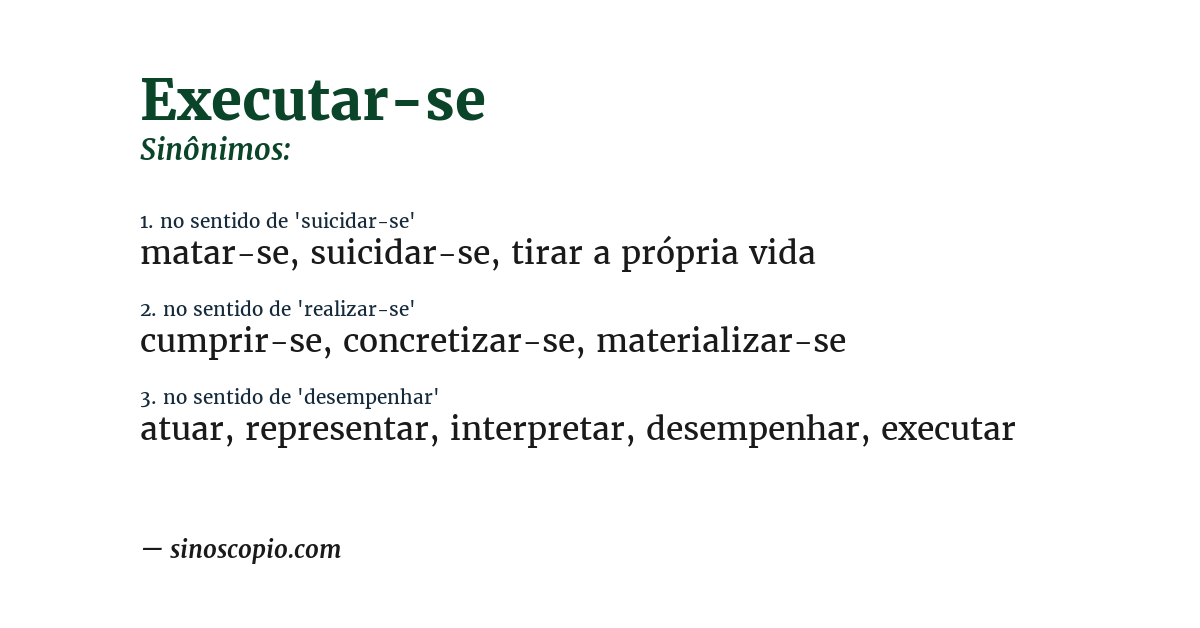 Sinônimo de executar-se