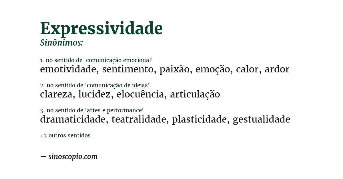 Sinônimo de expressividade
