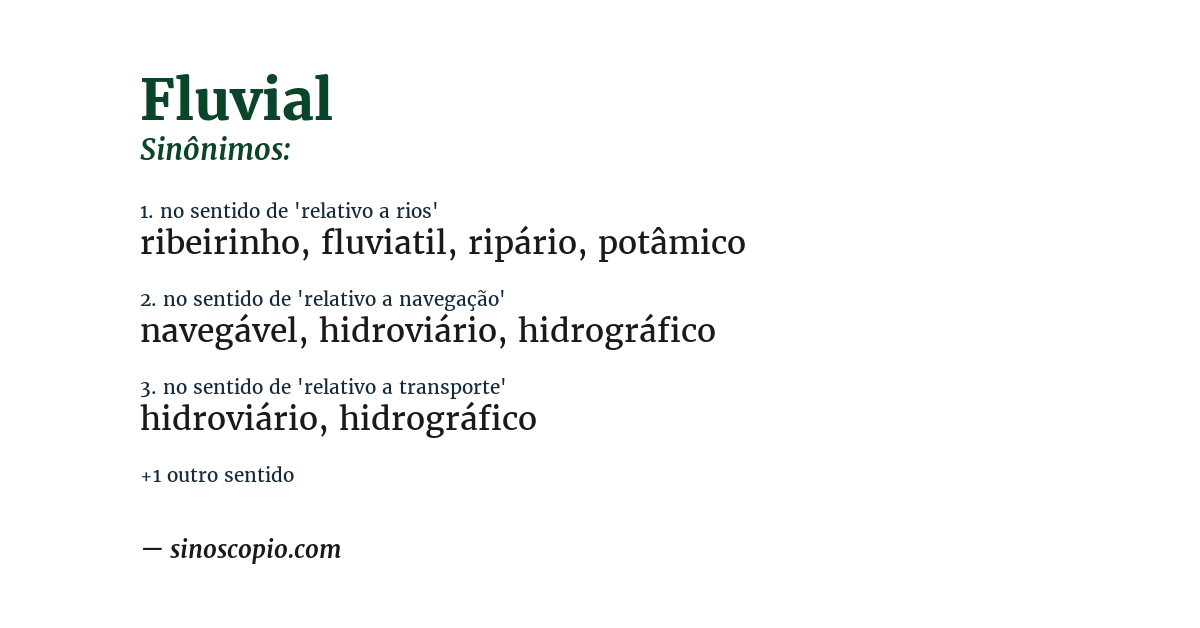 Sinônimo de fluvial
