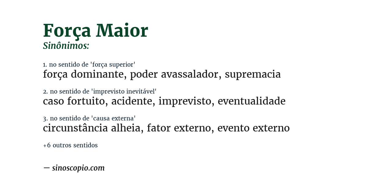 Sinônimo de força maior
