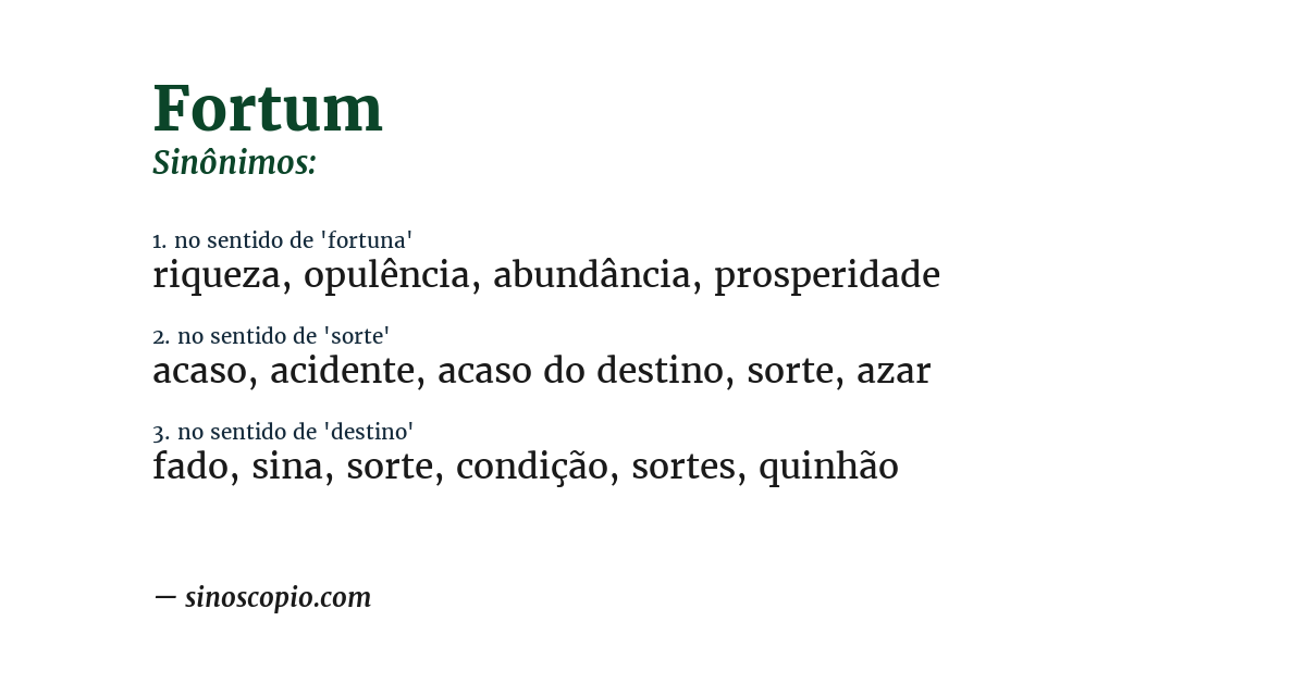 Sinônimo de fortum