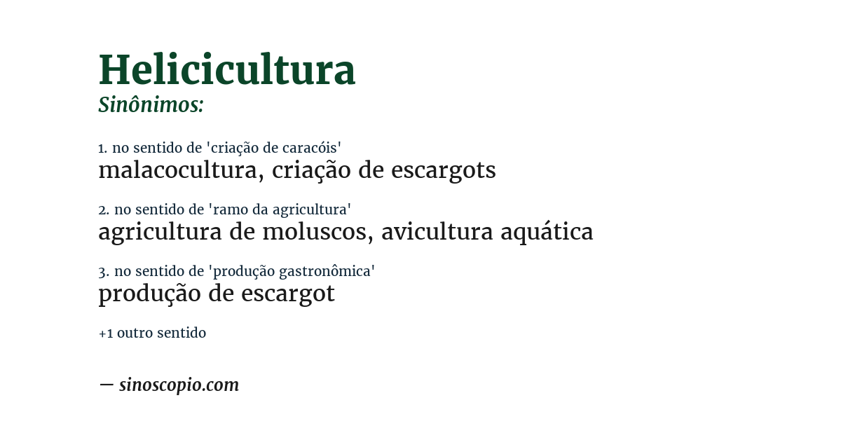 Sinônimo de helicicultura