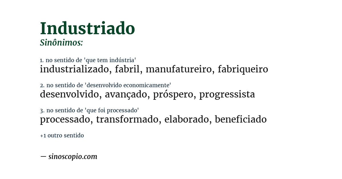 Sinônimo de industriado