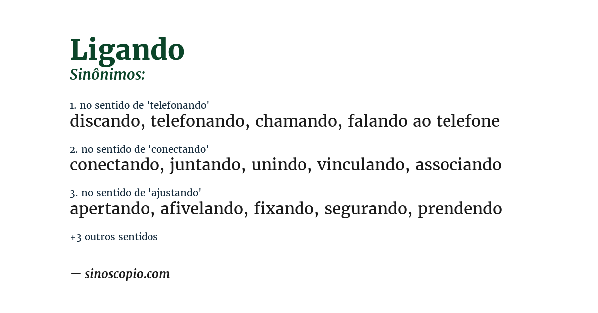 Sinônimo de ligando