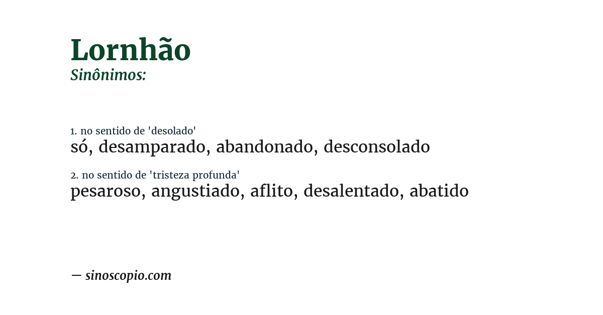 Sinônimo de lornhão