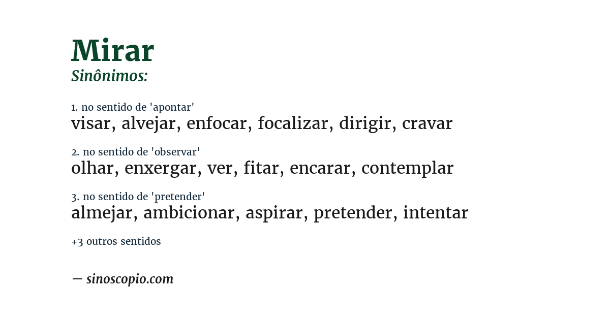 Sinônimo de mirar